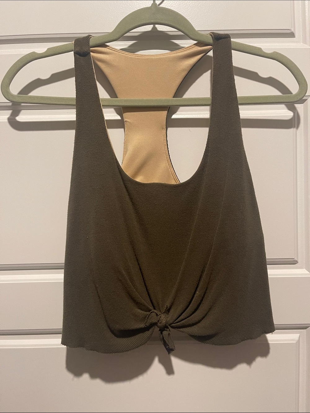 Women’s Racerback Knot Front Tank Top - Olive